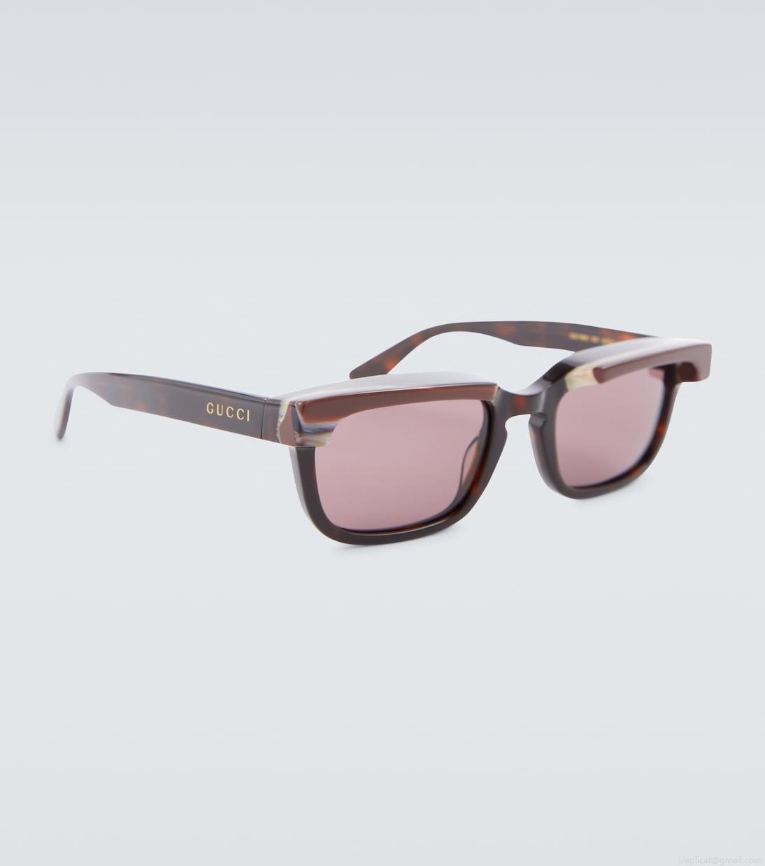 GucciRectangle-frame acetate sunglasses