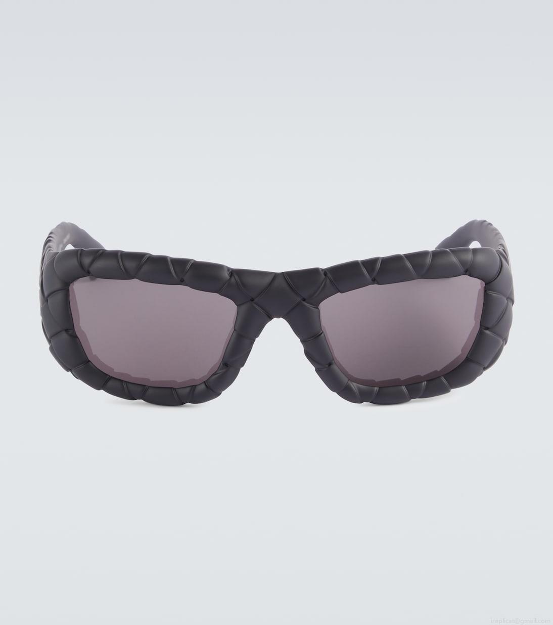 Bottega VenetaIntrecciato rectangular sunglasses