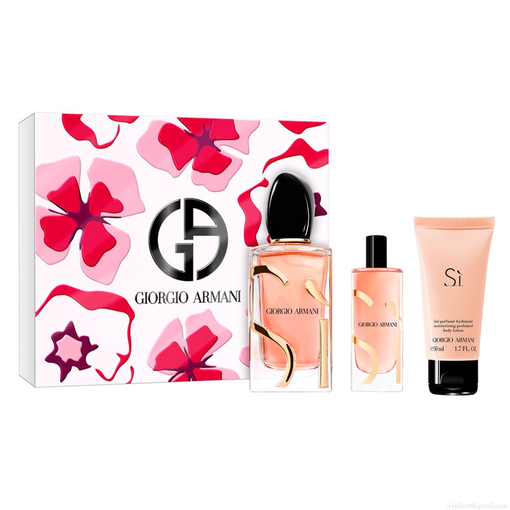 Kit Perfume Giorgio Armani Sí Intense Eau de Parfum Feminino 100 ml + Miniatura 15 ml + Loção 50 ml