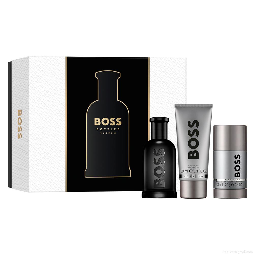 Kit Hugo Boss Bottled Edp Perfume Masculino 100 ml + Desodorante 75 ml + Gel de Banho 100 ml