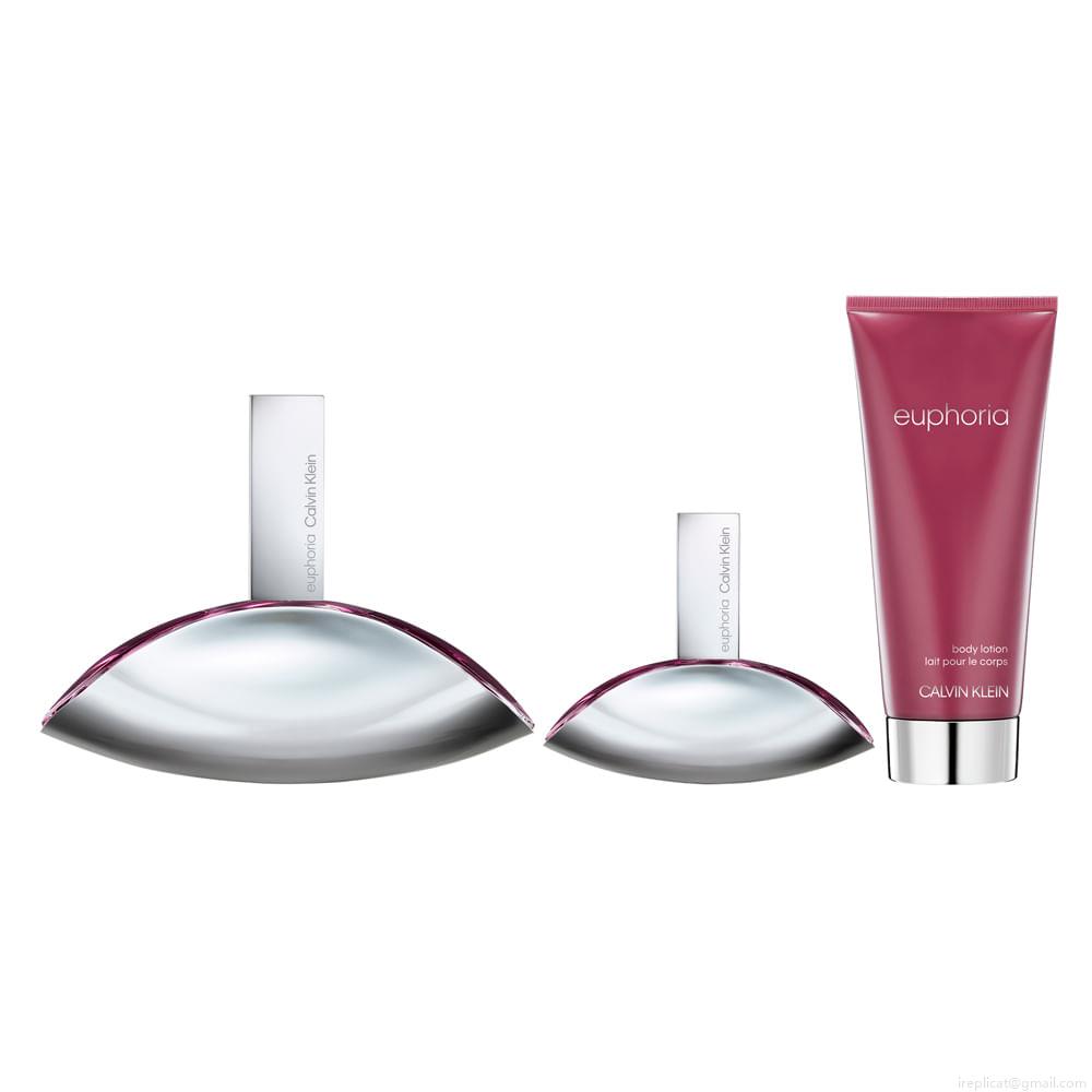 Kit Calvin Klein Euphoria Edp Perfume Feminino 100 ml + Perfume 30 ml + Loção 100 ml