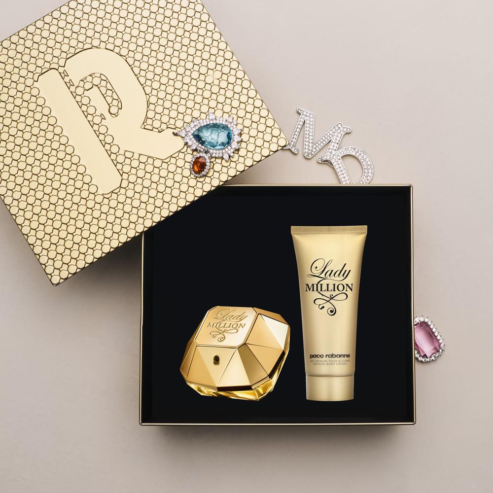 Kit Perfume Paco Rabanne Lady Million Feminino Eau de Parfum 80 ml + Creme Corporal 100 ml