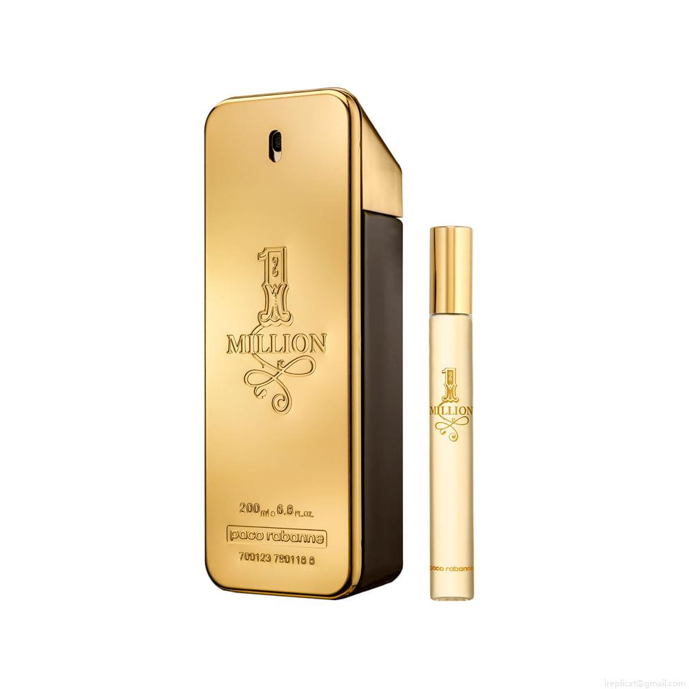 Kit Perfume Paco Rabanne 1 Million Masculino Eau de Toilette 200 ml + Miniatura 10 ml