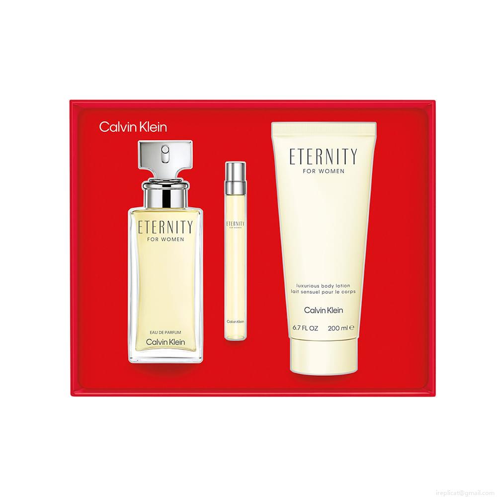 Kit Perfume Calvin Klein Eternity For Women Eau de Parfum Feminino 100 ml + Loção Corporal 200 ml + Miniatura 10 ml