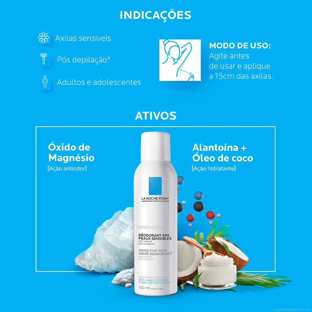 Desodorante Aerosol Antitranspirante La Roche-Posay para Peles Sensíveis Unissex 150 ml