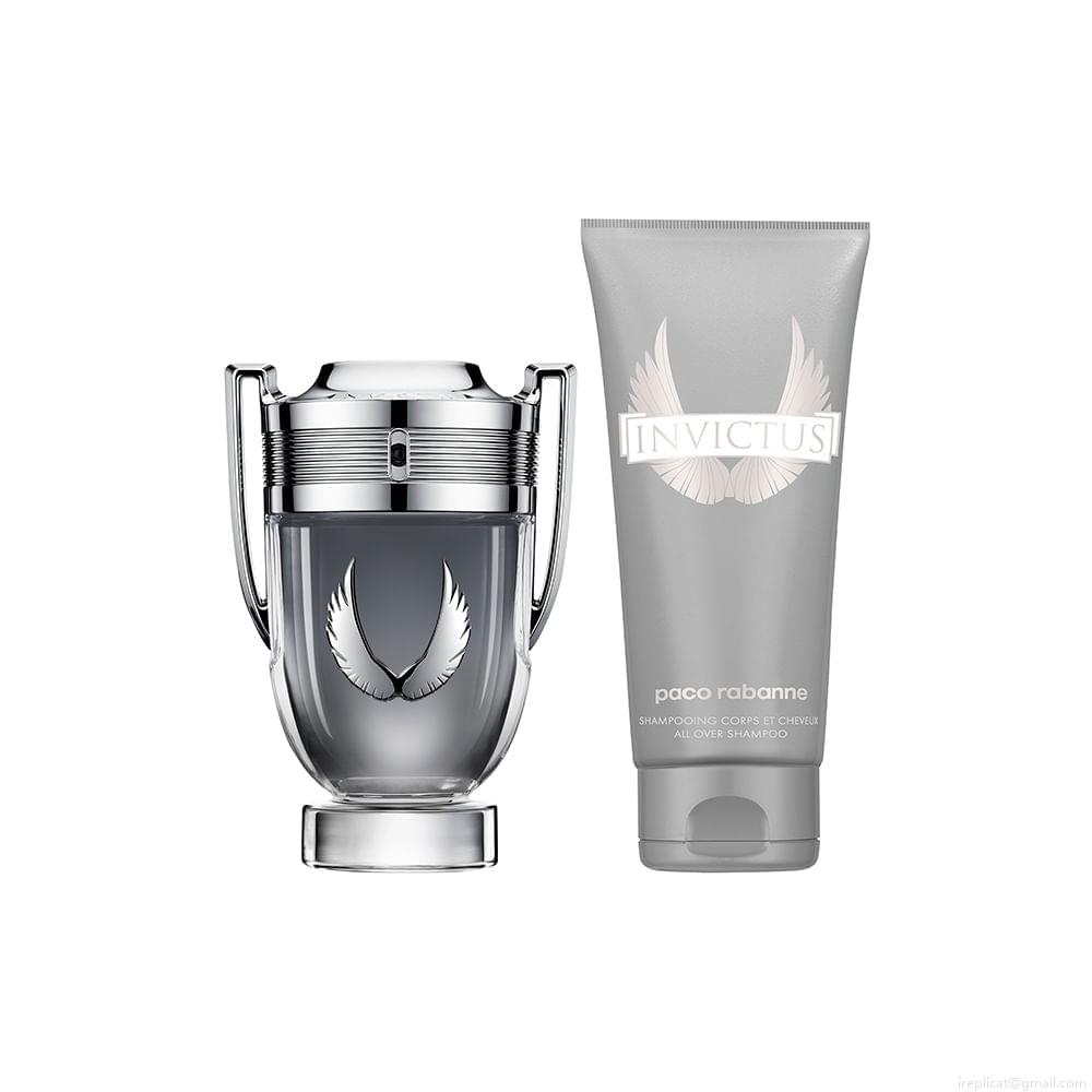 Kit Perfume Paco Rabanne Invictus Platinum Masculino Eau de Parfum 100 ml + Shampoo Corporal 100 ml