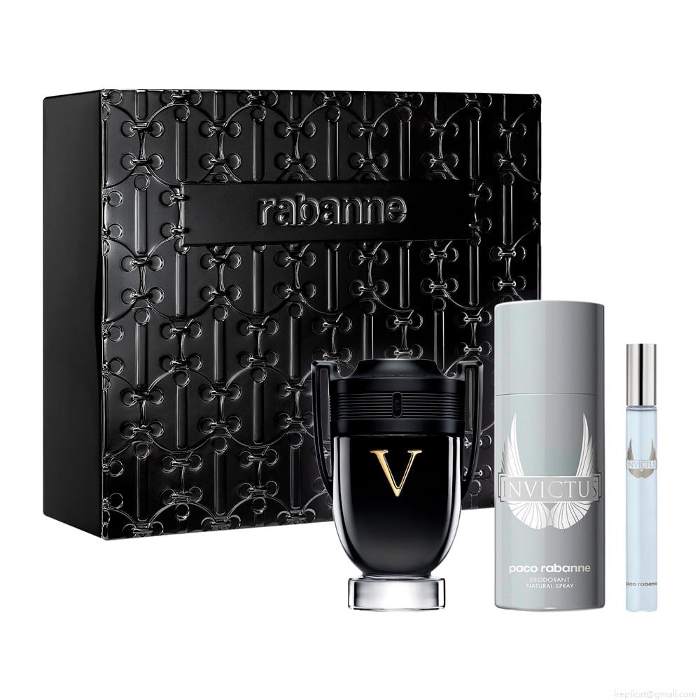 Kit Perfume Paco Rabanne Invictus Victory Extrême Masculino Eau de Parfum 100 ml + Desodorante 100 ml + Miniatura 10 ml