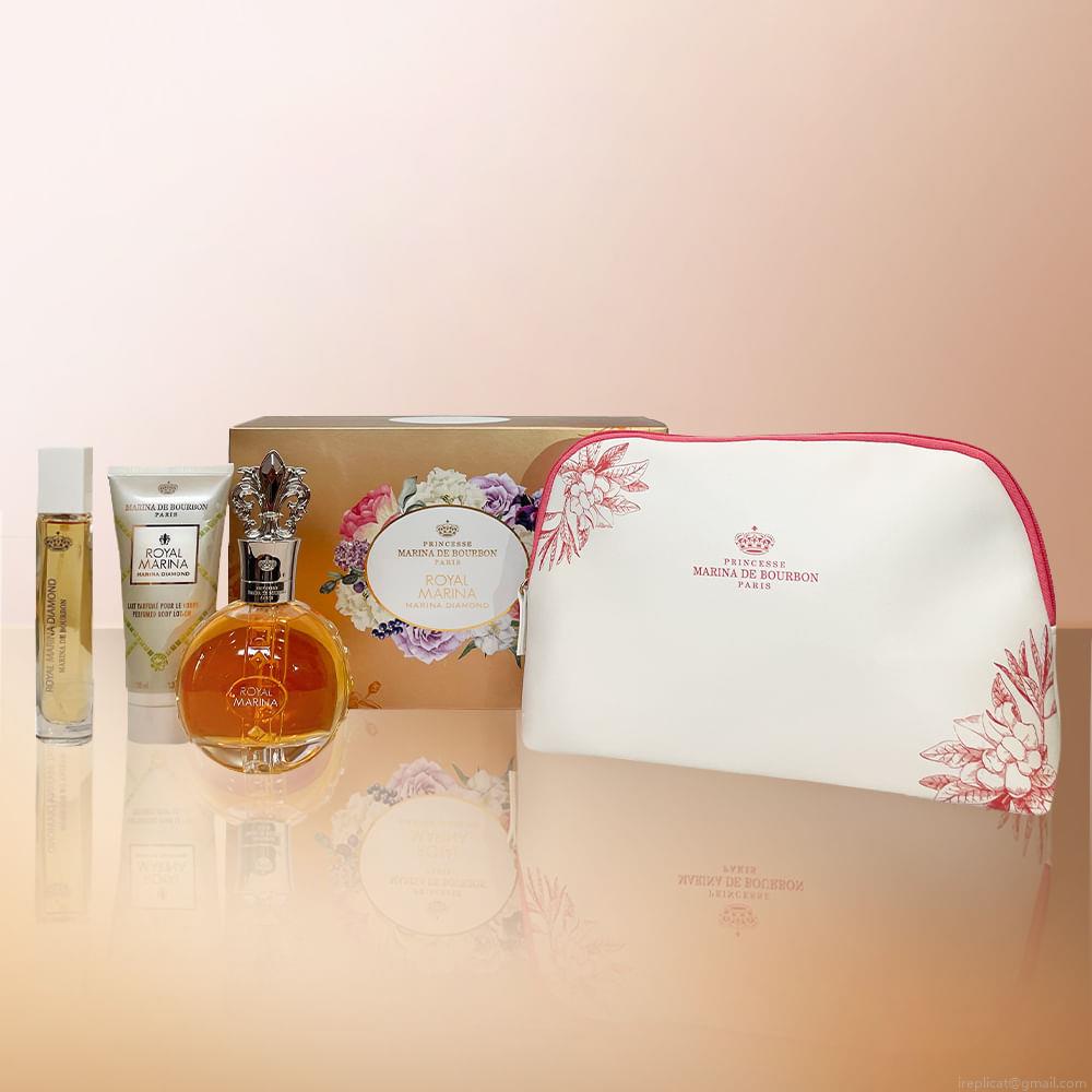 Kit Perfume Marina de Bourbon Royal Marina Diamond Feminino Eau de Parfum 20 ml + Loção Corporal 100 ml + Miniatura + Necessaire