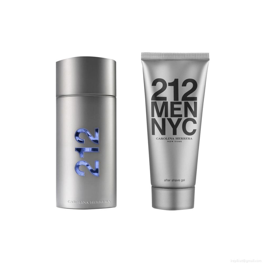 Kit Perfume Carolina Herrera 212 Men Masculino Eau de Toilette 100 ml + Gel Pós Barba 100 ml