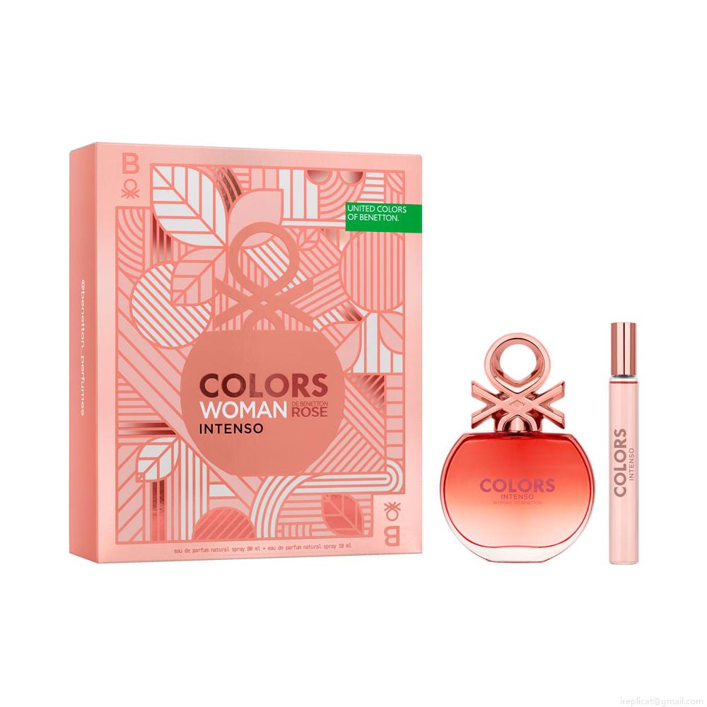 Kit Perfume United Colors Of Benetton Woman Rose Intenso Feminino Eau de Parfum 80 ml + Miniatura 10 ml