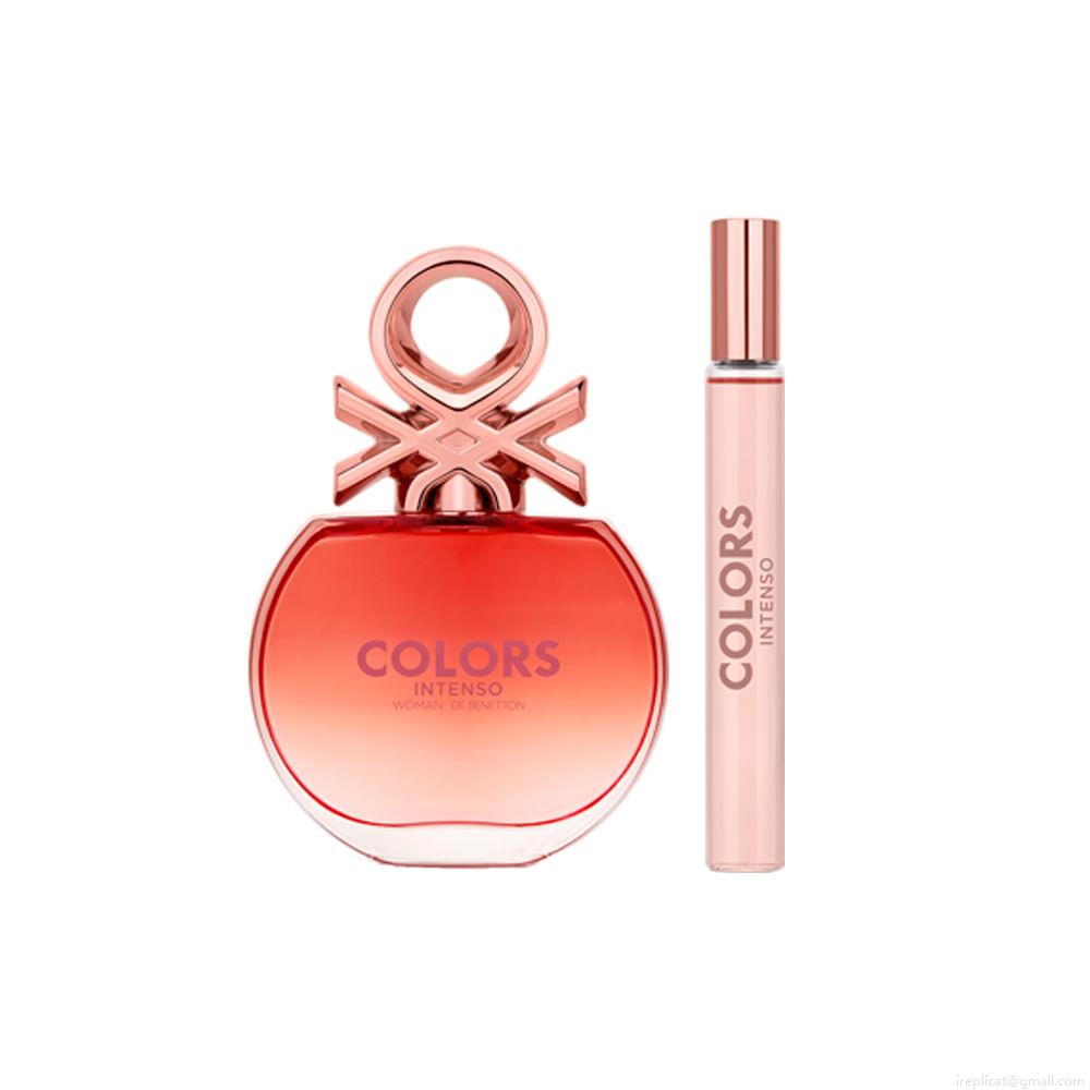 Kit Perfume United Colors Of Benetton Woman Rose Intenso Feminino Eau de Parfum 80 ml + Miniatura 10 ml