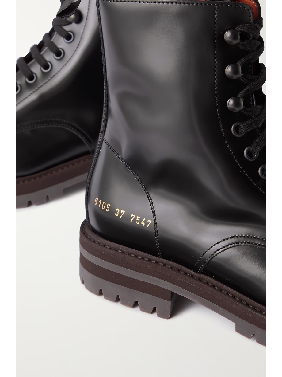 Leather combat boots