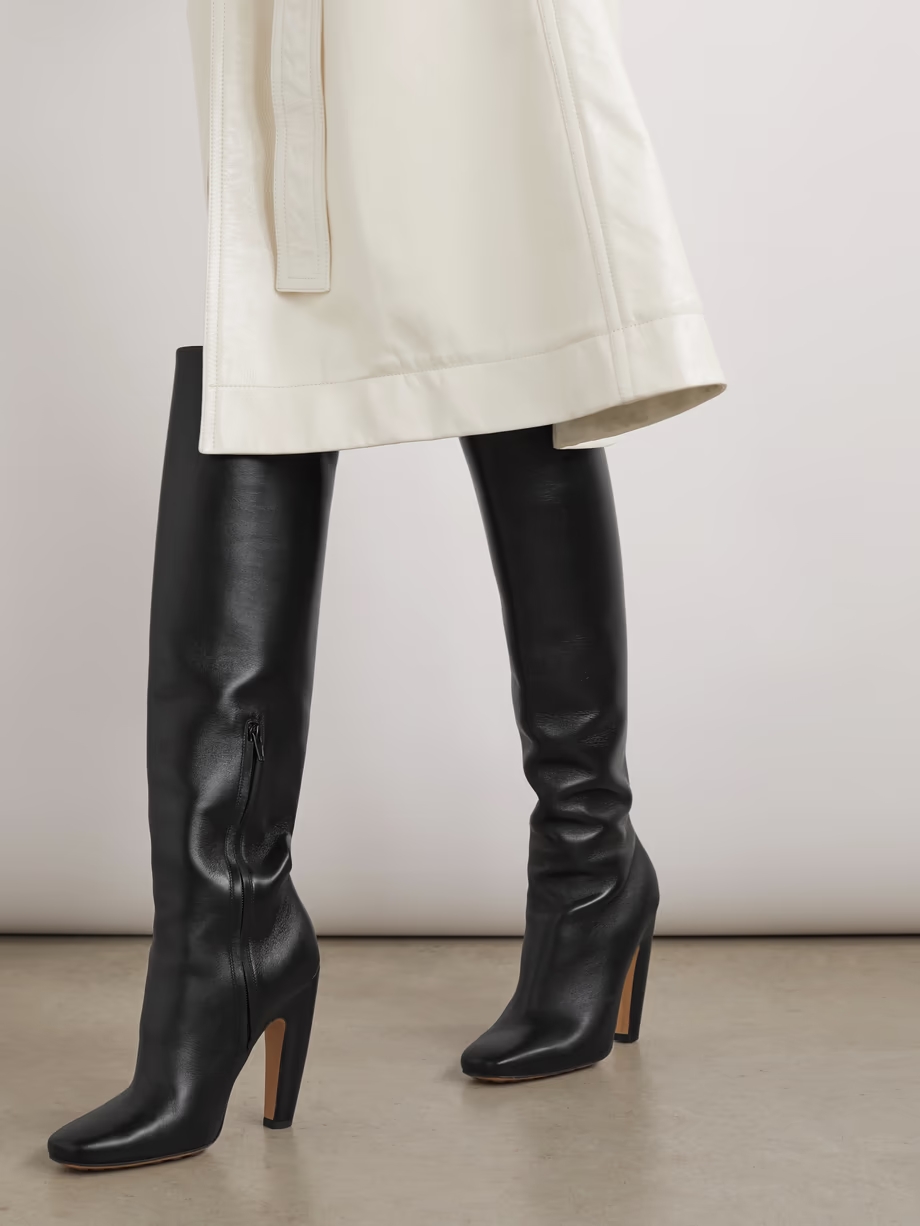 Veneta leather knee boots