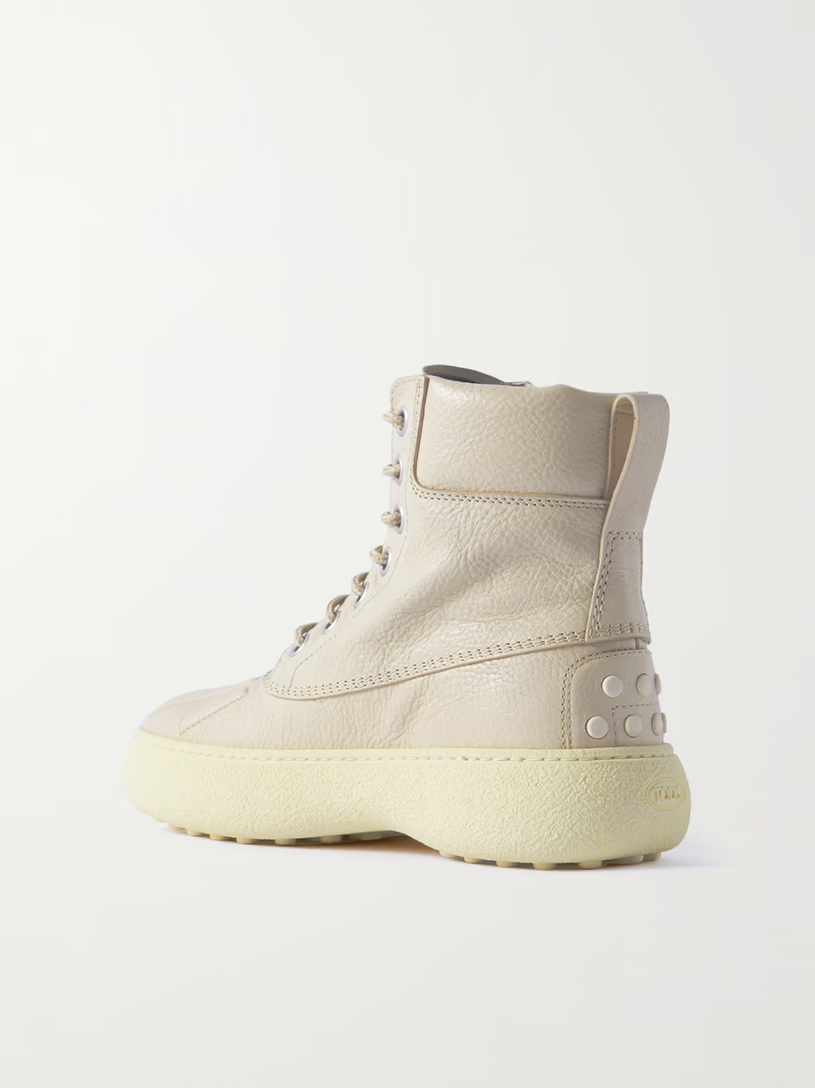 + Palm Angels textured-leather ankle boots