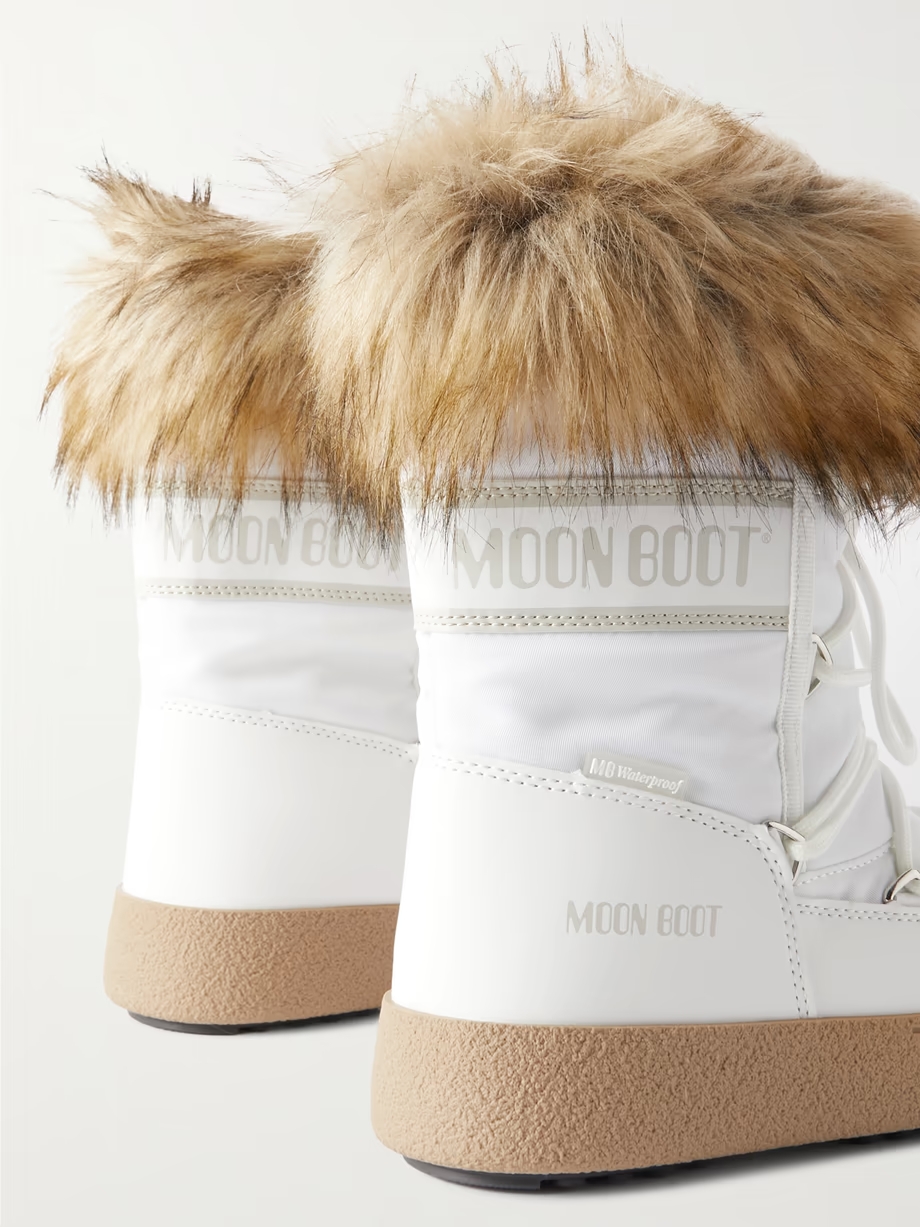 LTrack Monaco faux fur-trimmed shell and faux leather snow boots