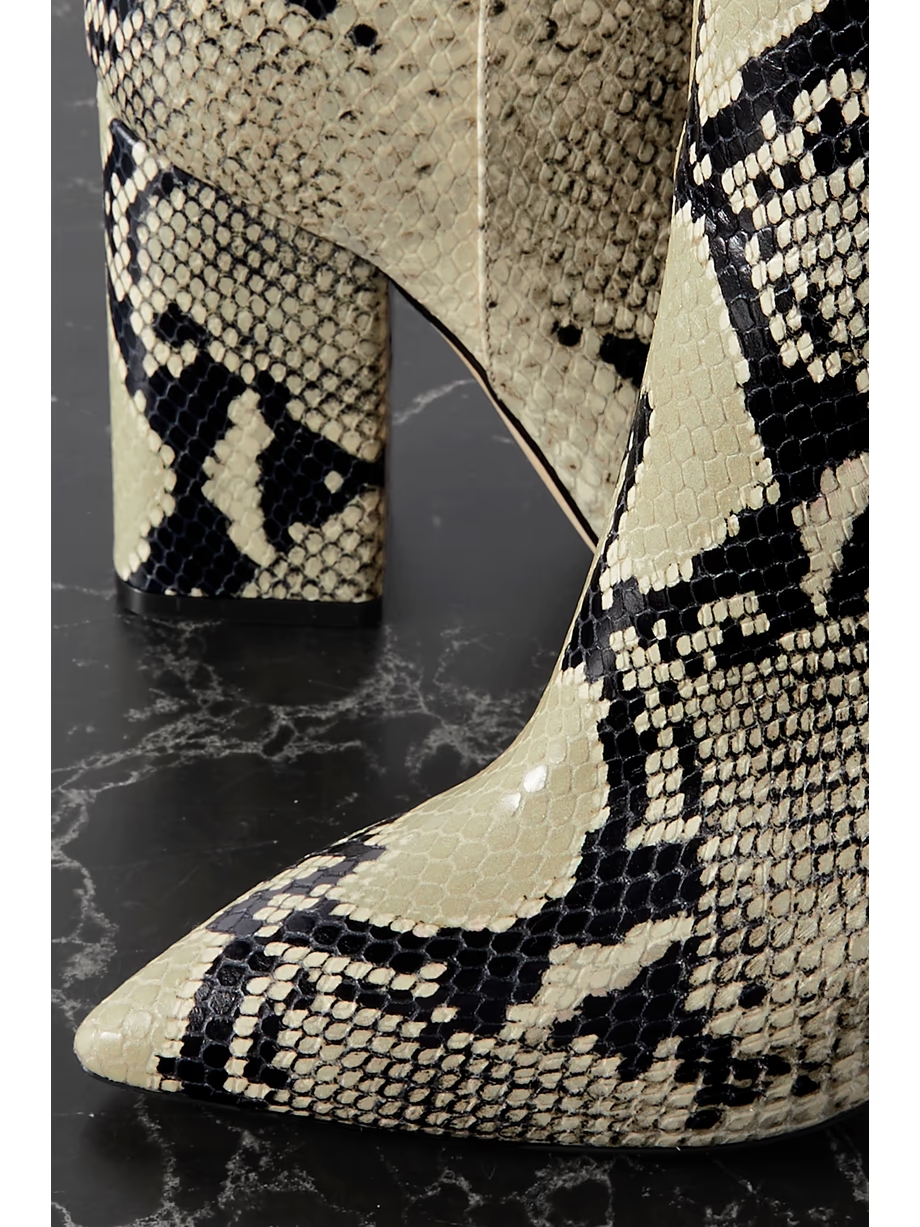 Anja snake-effect leather knee boots