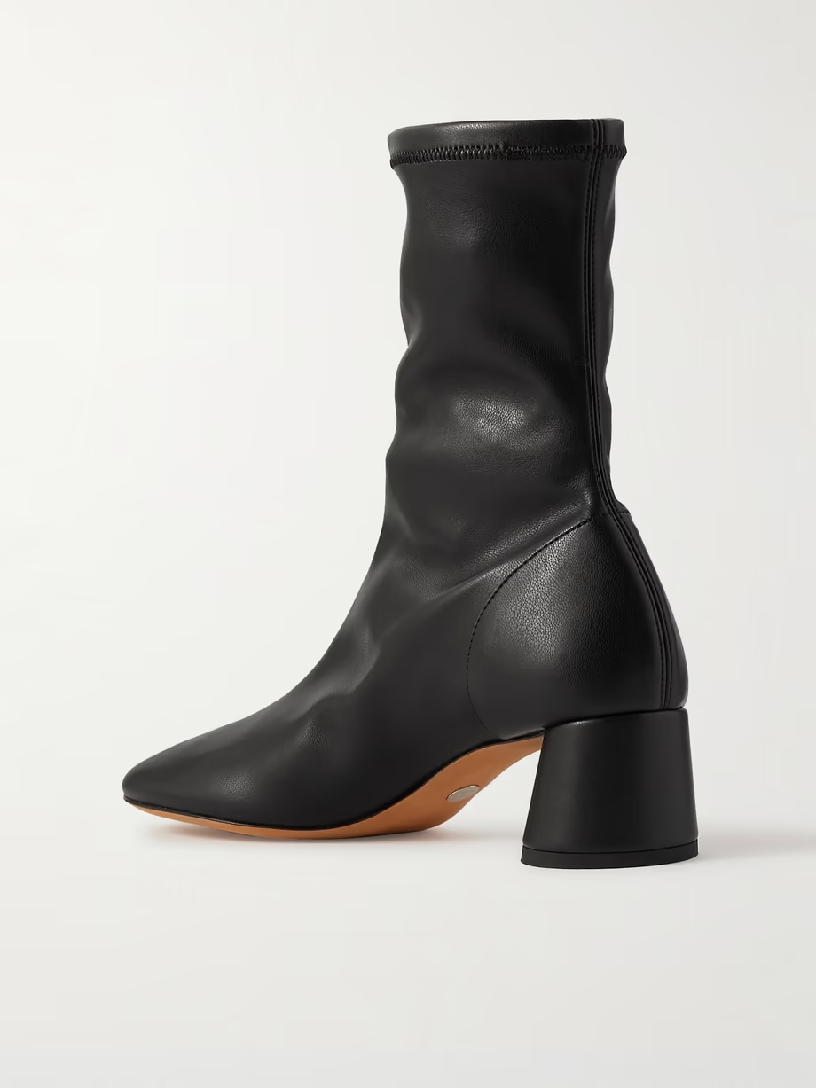 Glove leather ankle boots