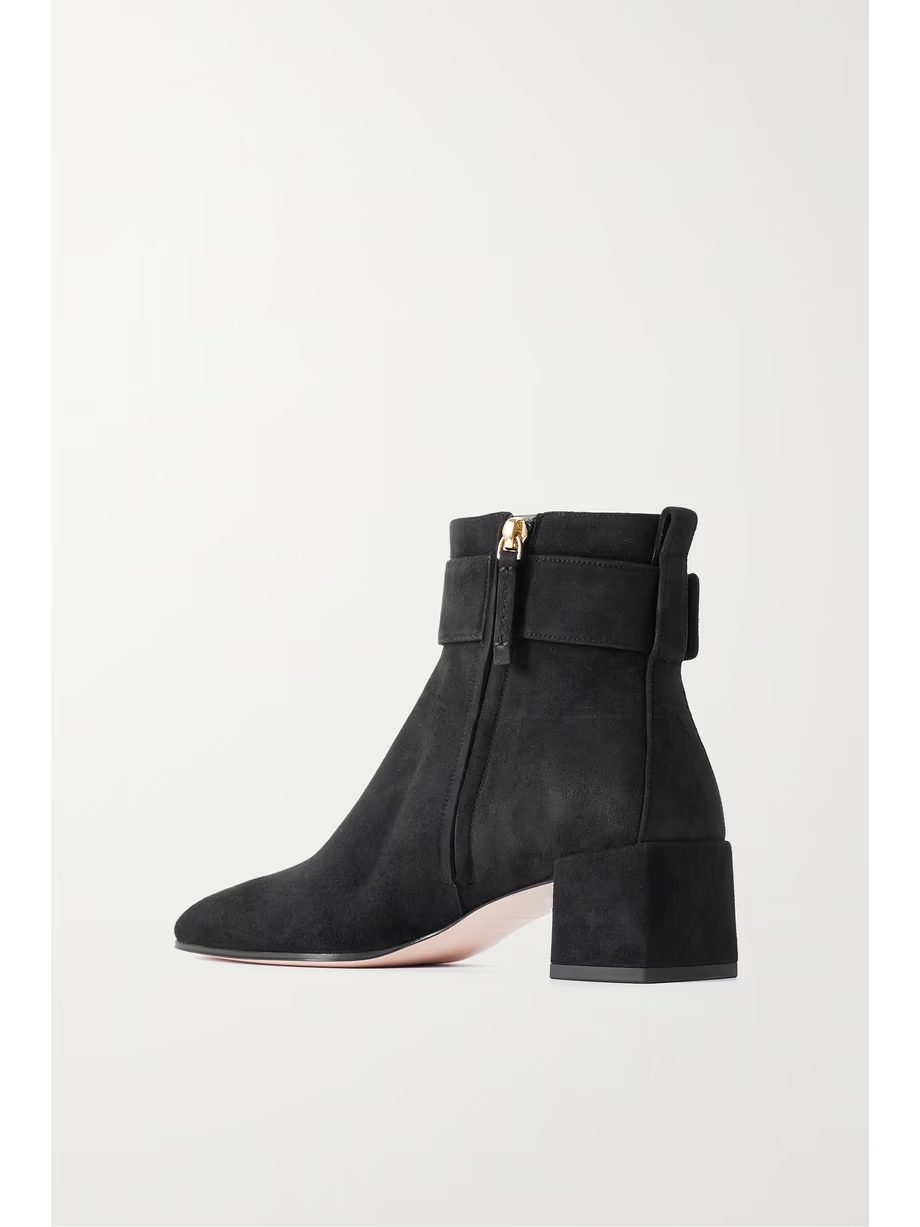 So Vivier buckled suede ankle boots