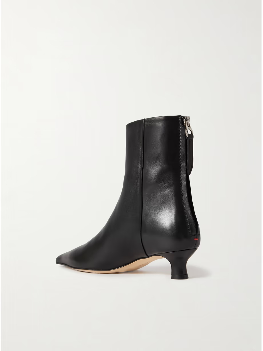 Zoe leather point-toe ankle boots