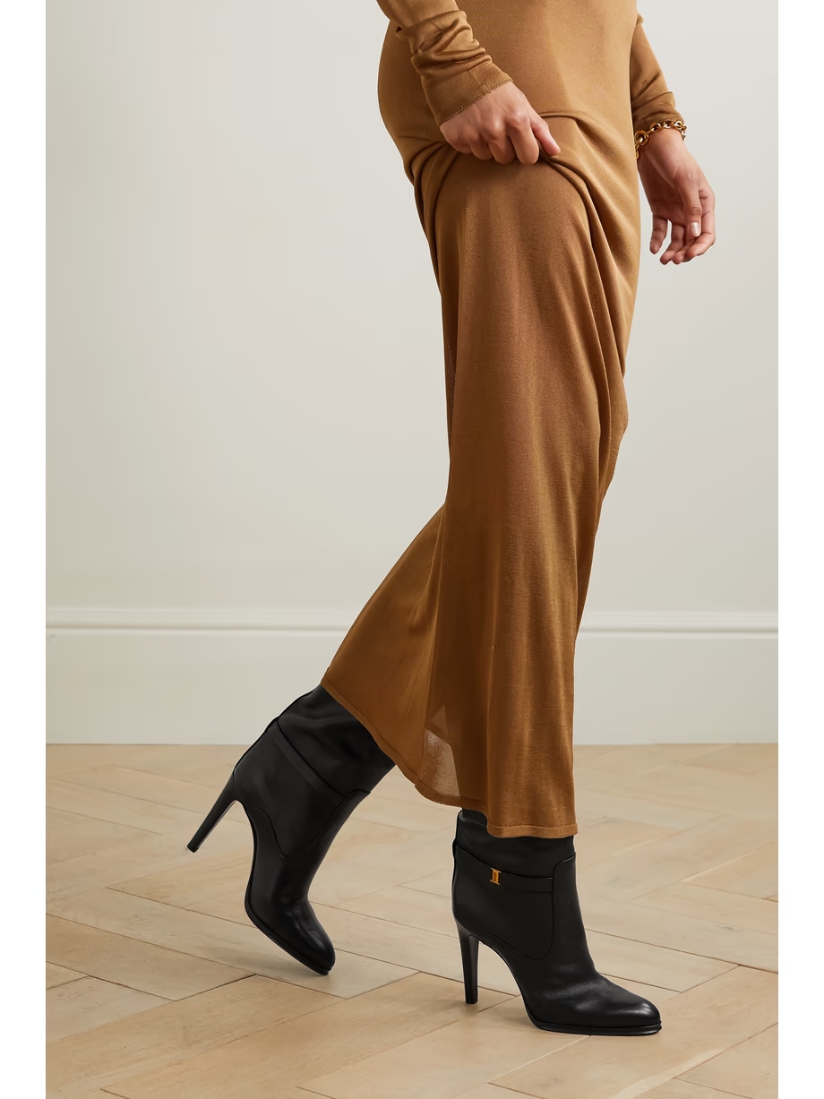 Diane logo-embellished leather knee boots