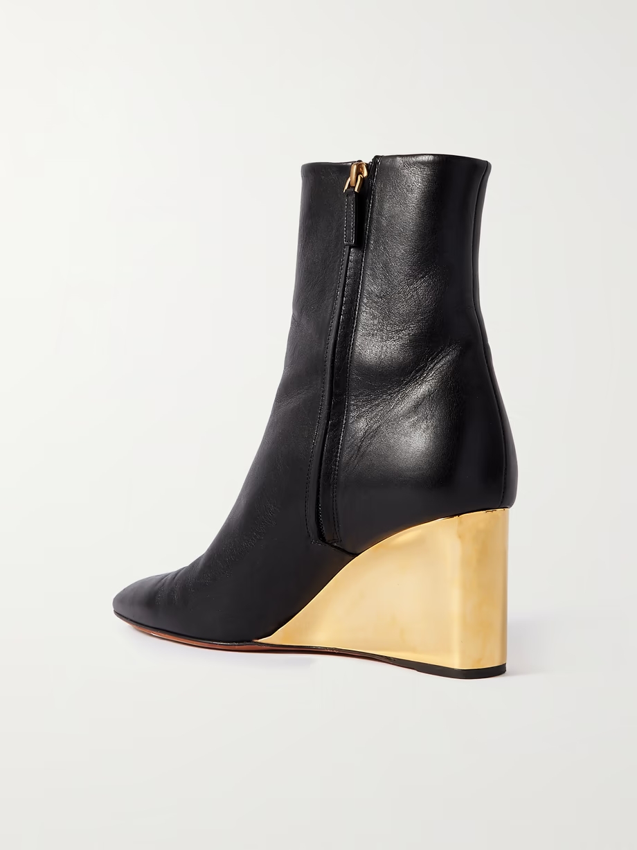 + NET SUSTAIN Rebecca leather wedge ankle boots