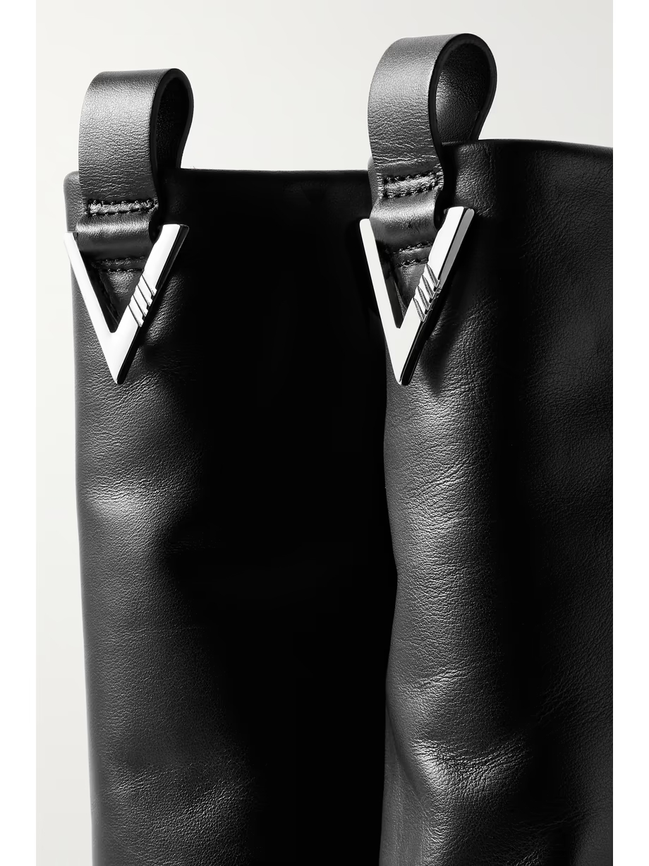 Robin layered leather knee boots