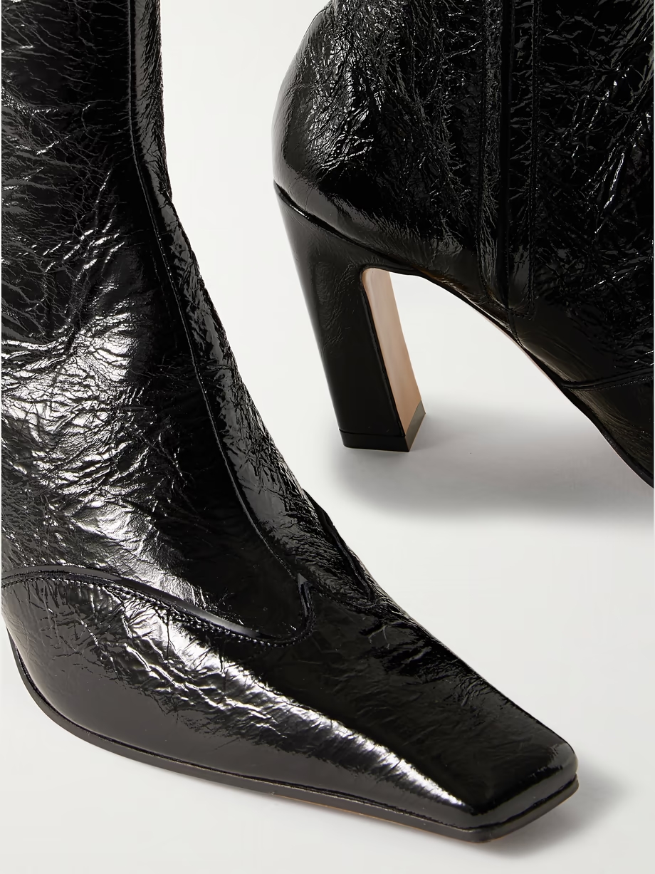 Nevada crinkled-leather ankle boots