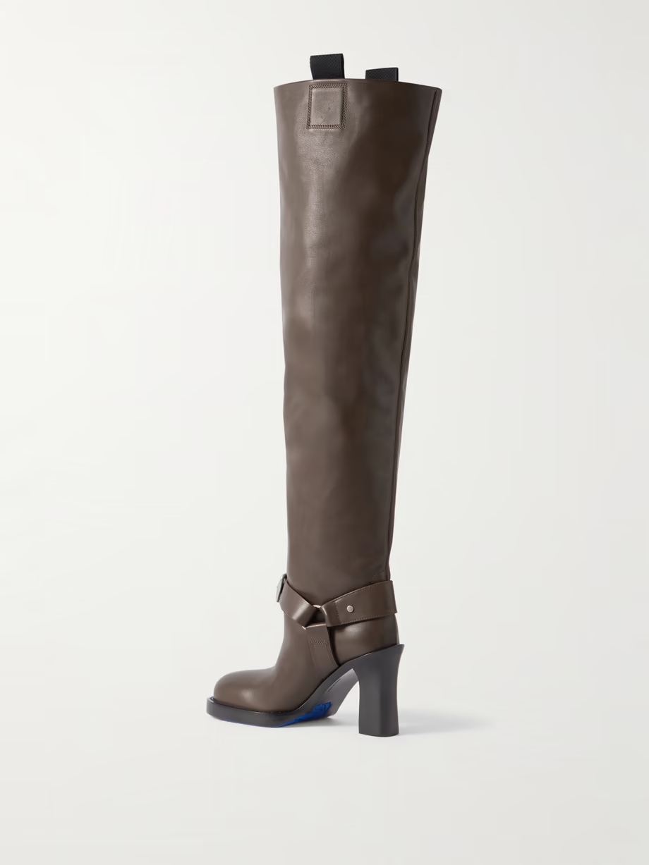 Le Soft Stirrup embellished leather over-the-knee boots