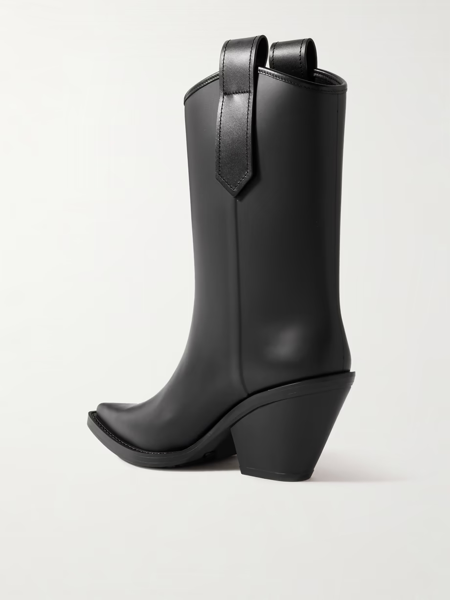 Tess leather-trimmed rubber ankle boots