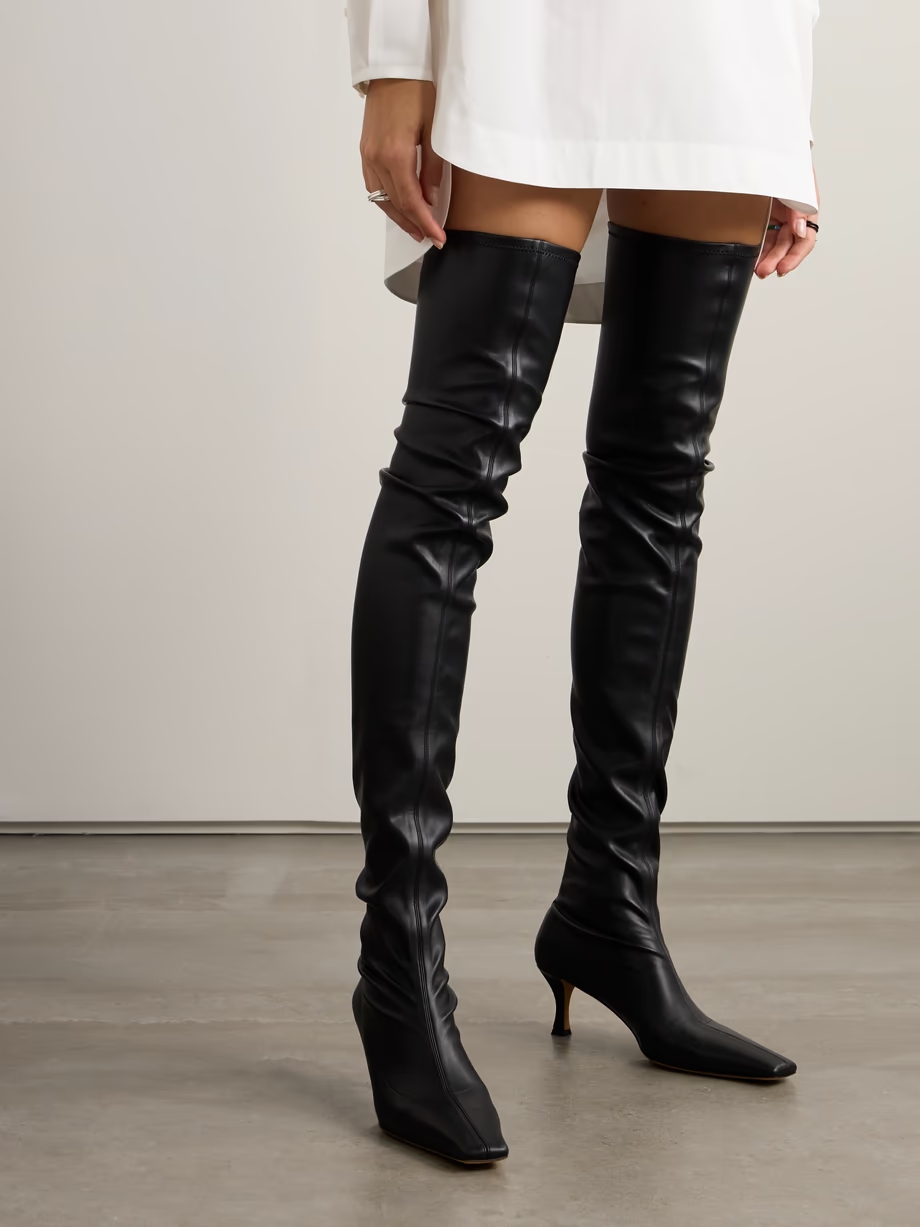 Over-the-knee leather boots