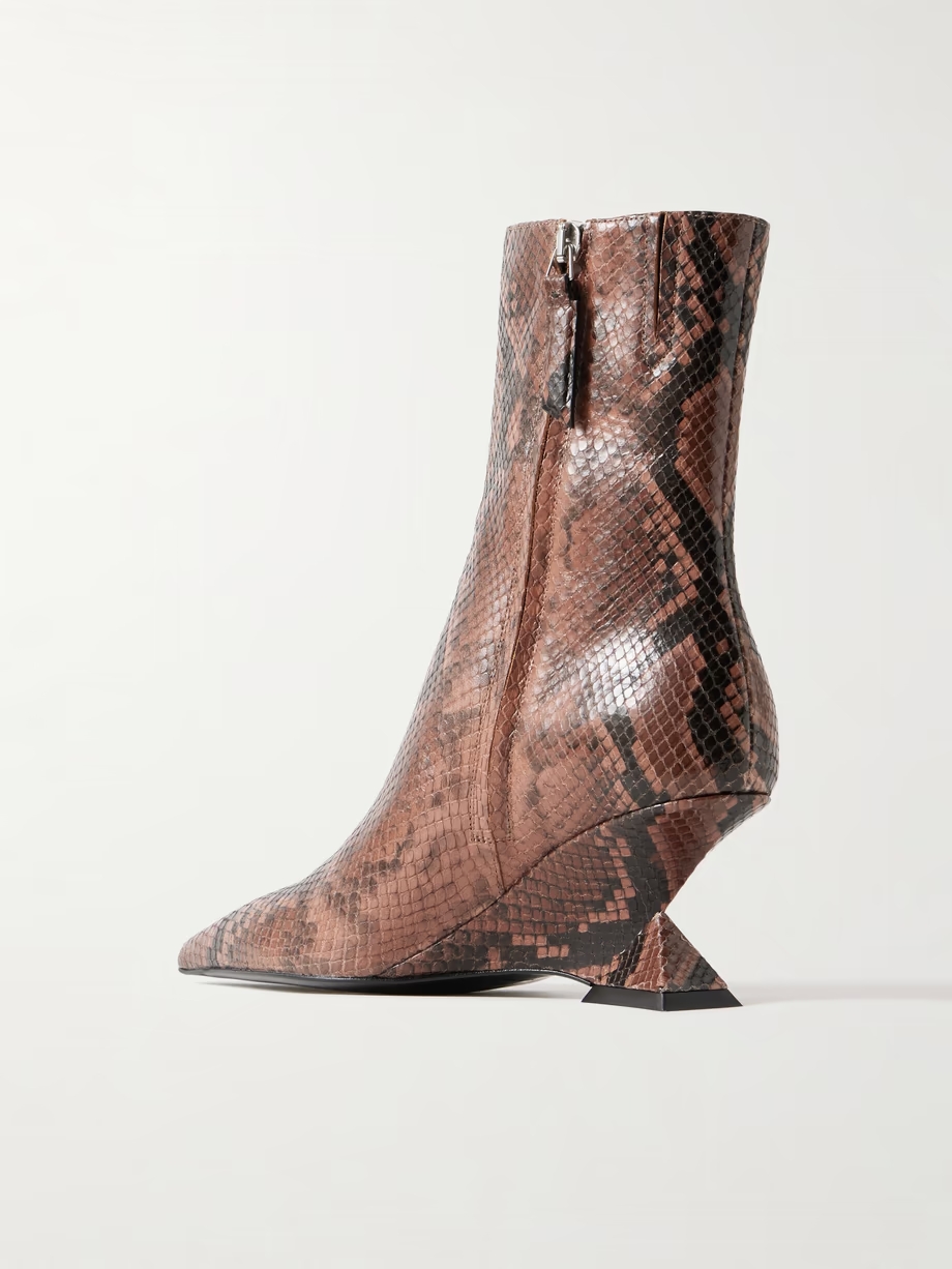 Cheope snake-effect leather ankle boots