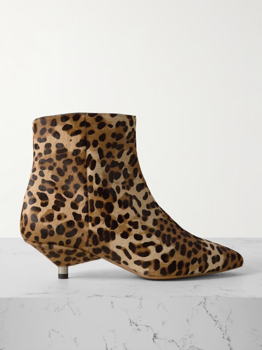 Eana leopard-print calf hair ankle boots