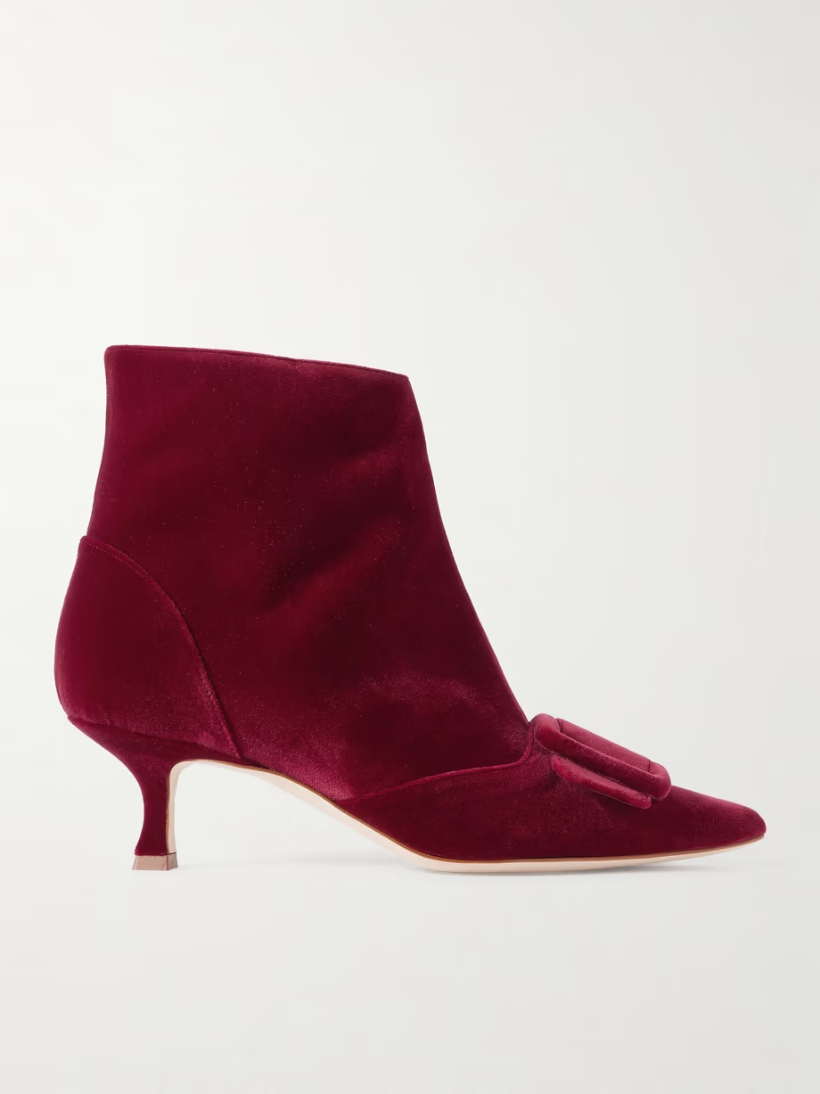 Baylow 50 buckled velvet ankle boots