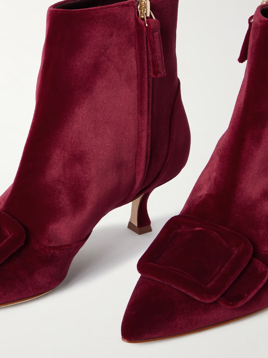 Baylow 50 buckled velvet ankle boots