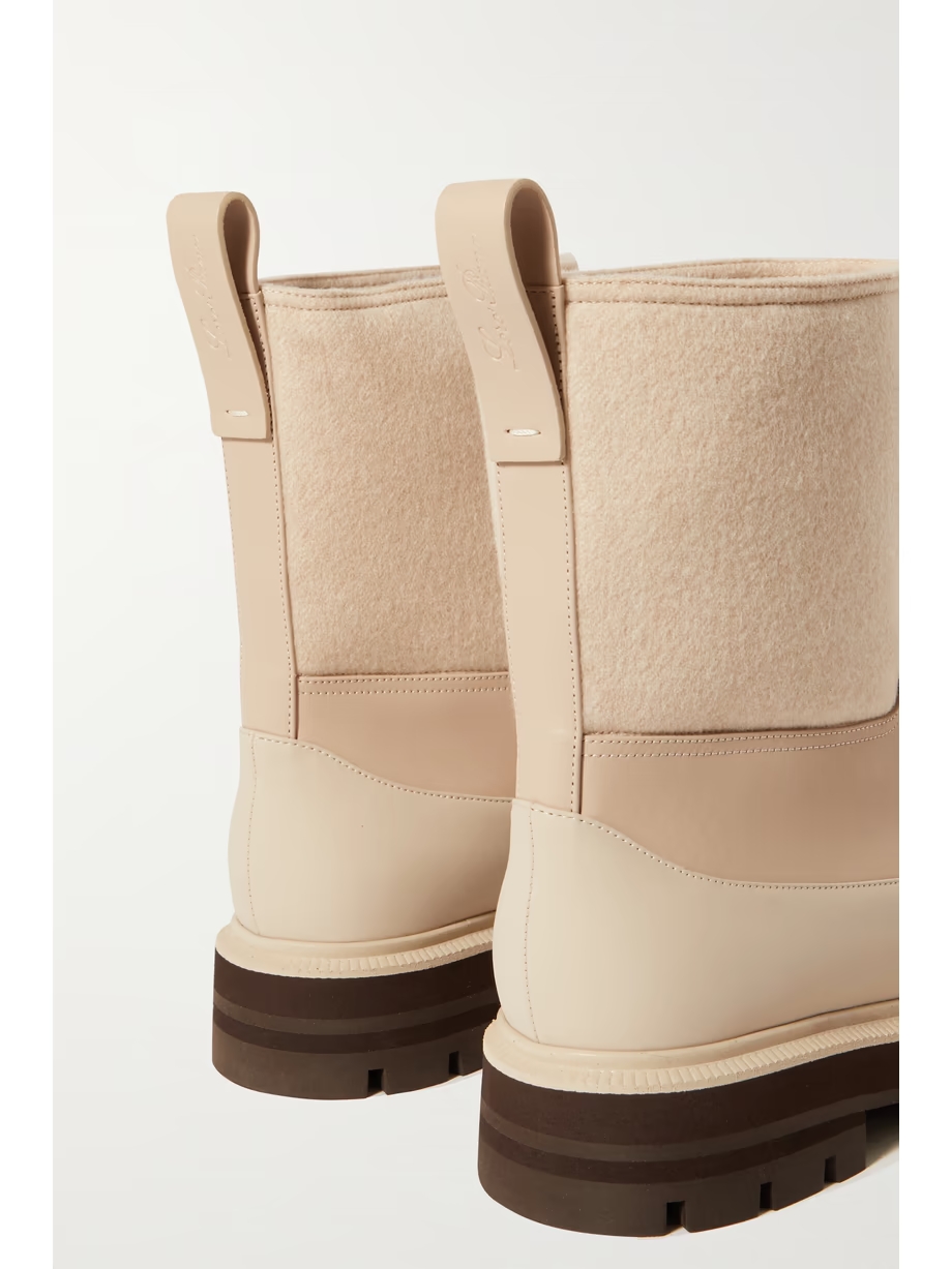 Regent cashmere and leather ankle boots