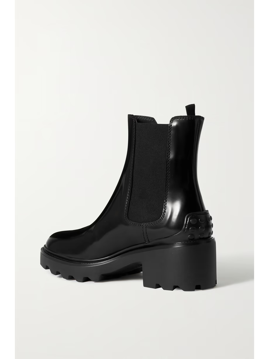 Patent-leather Chelsea boots