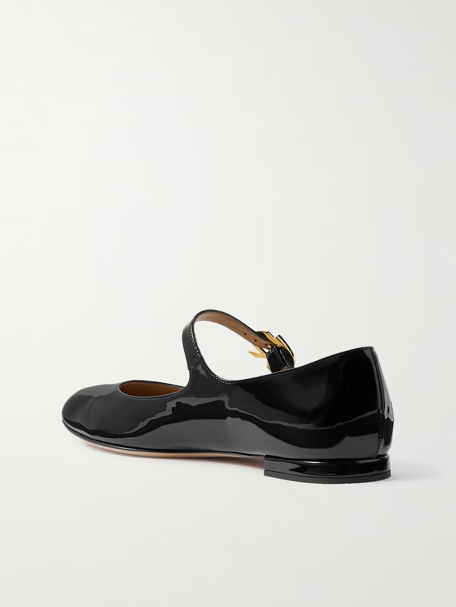 Patent-leather Mary Jane flats