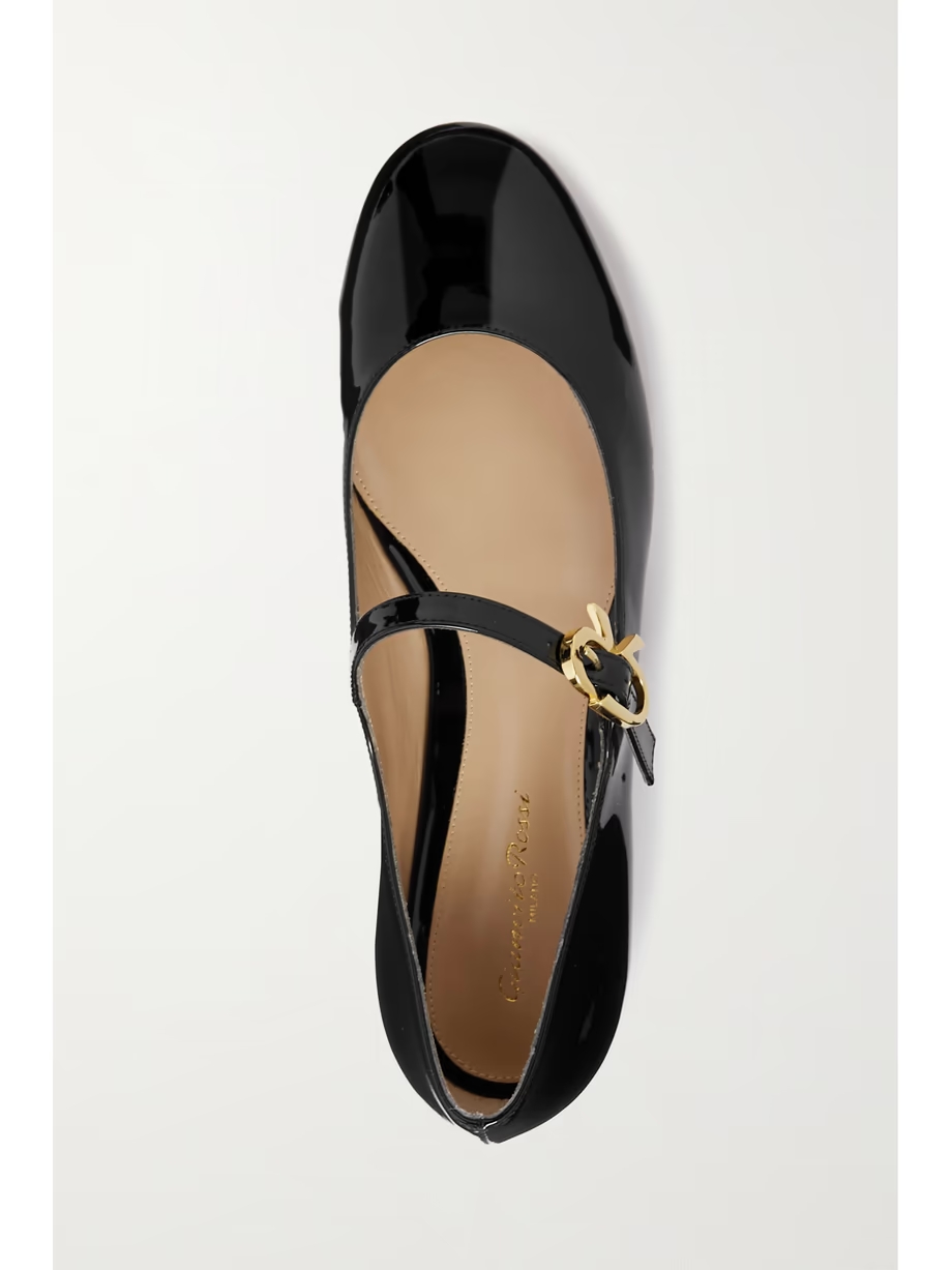 Patent-leather Mary Jane flats