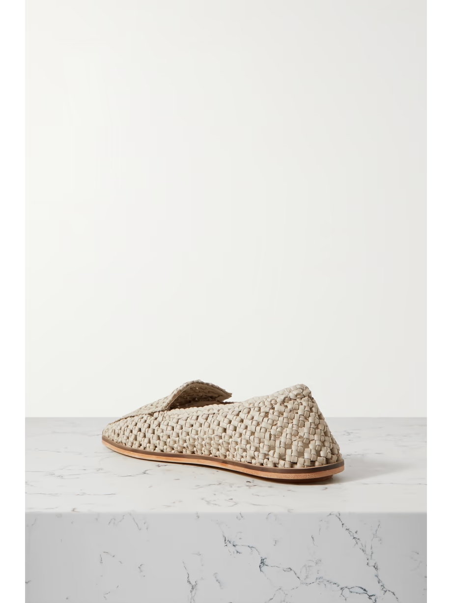 + NET SUSTAIN macramé leather loafers