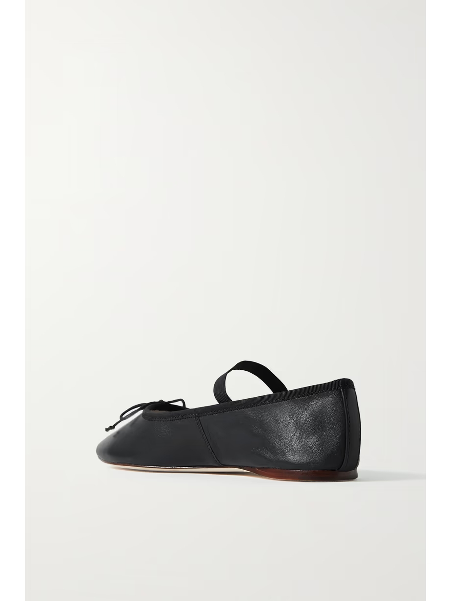 Leonie bow-embellished leather flats