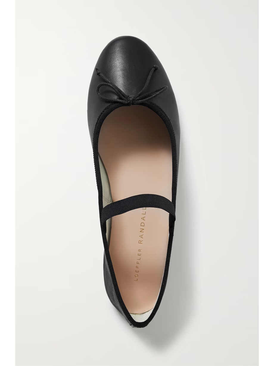 Leonie bow-embellished leather flats