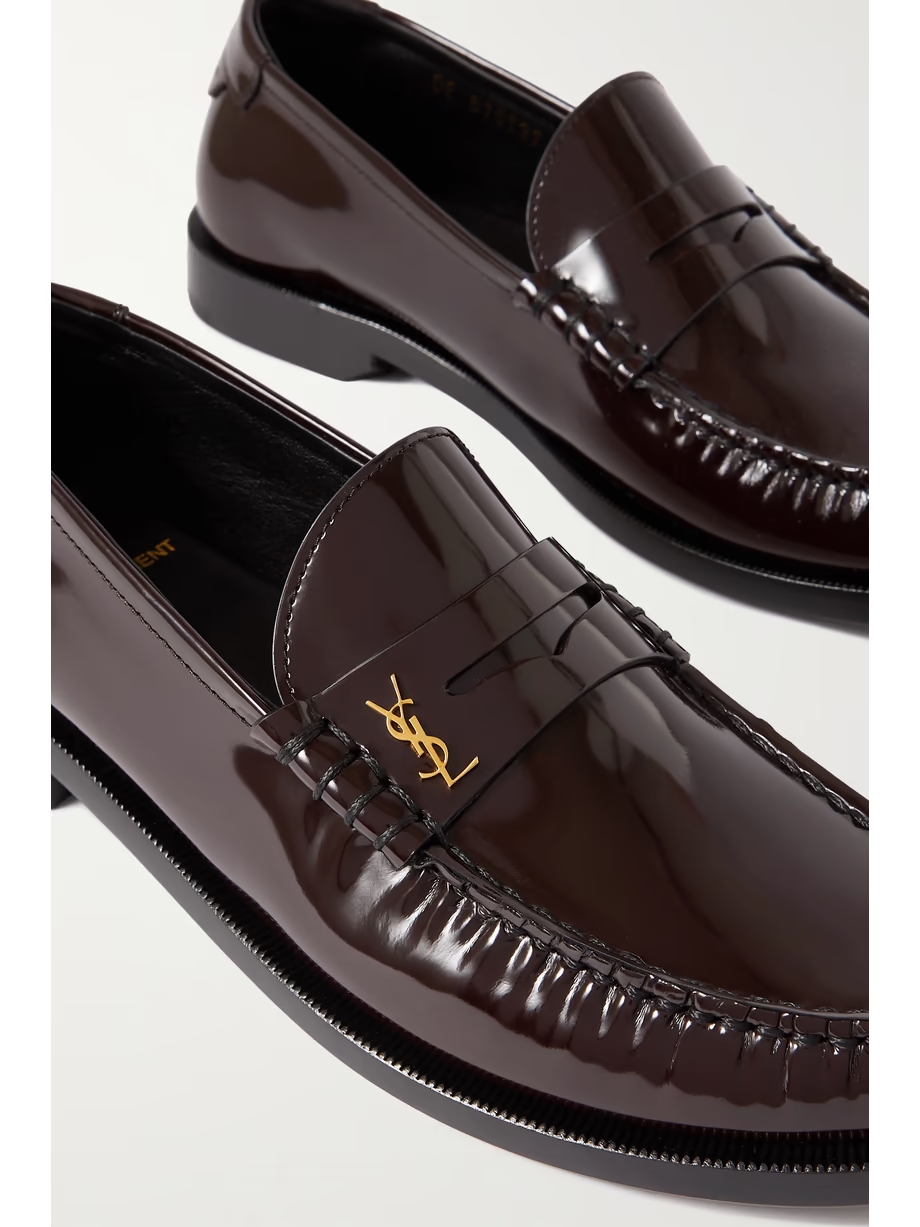 Le Loafer logo-embellished patent-leather loafers