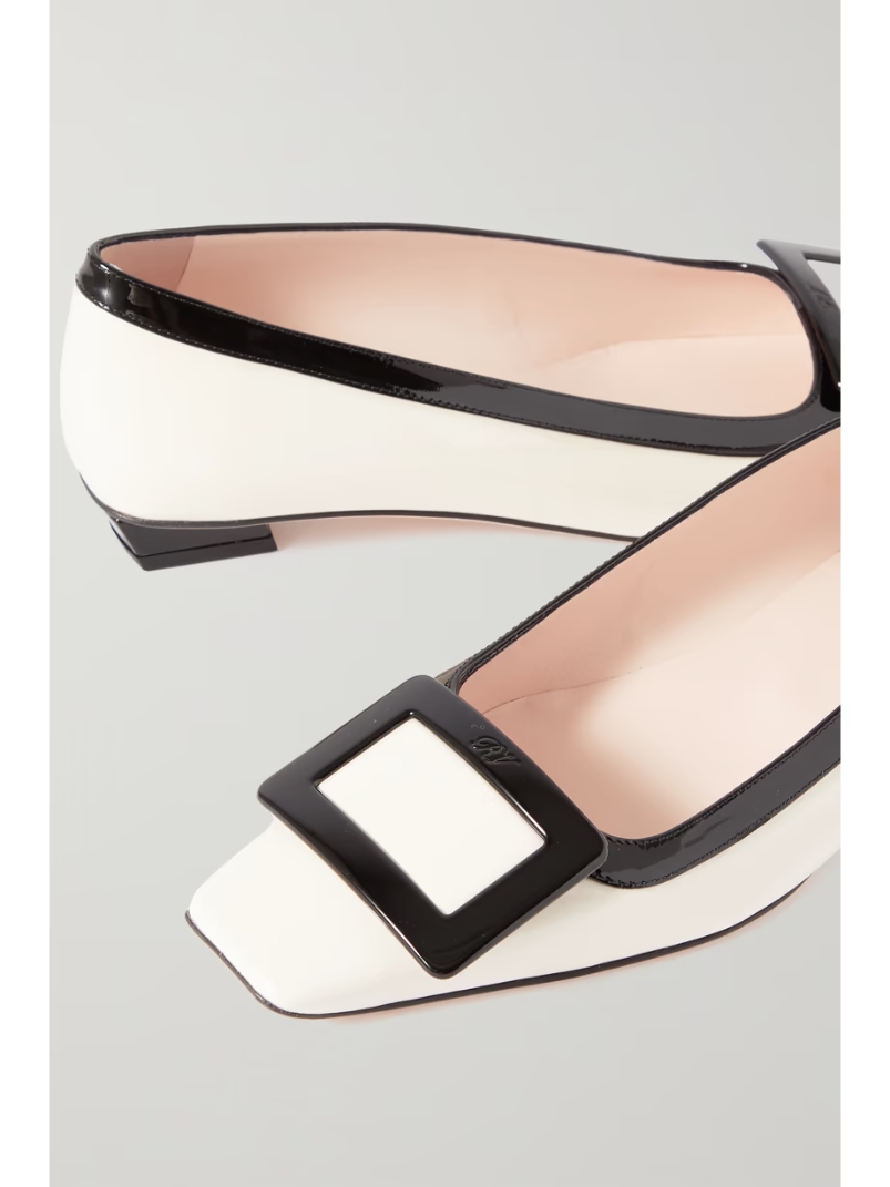 Belle Vivier two-tone patent-leather ballet flats