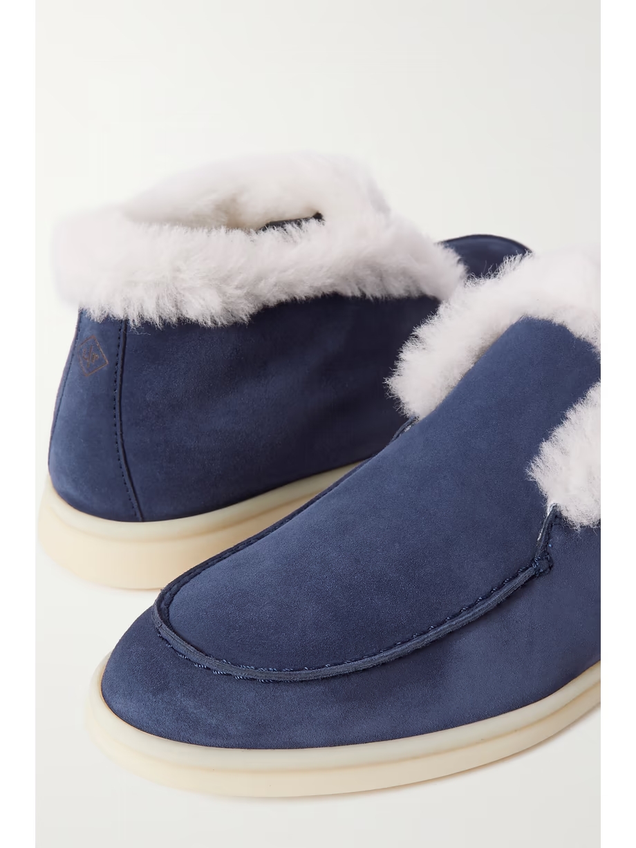 Open Walk shearling-lined suede loafers