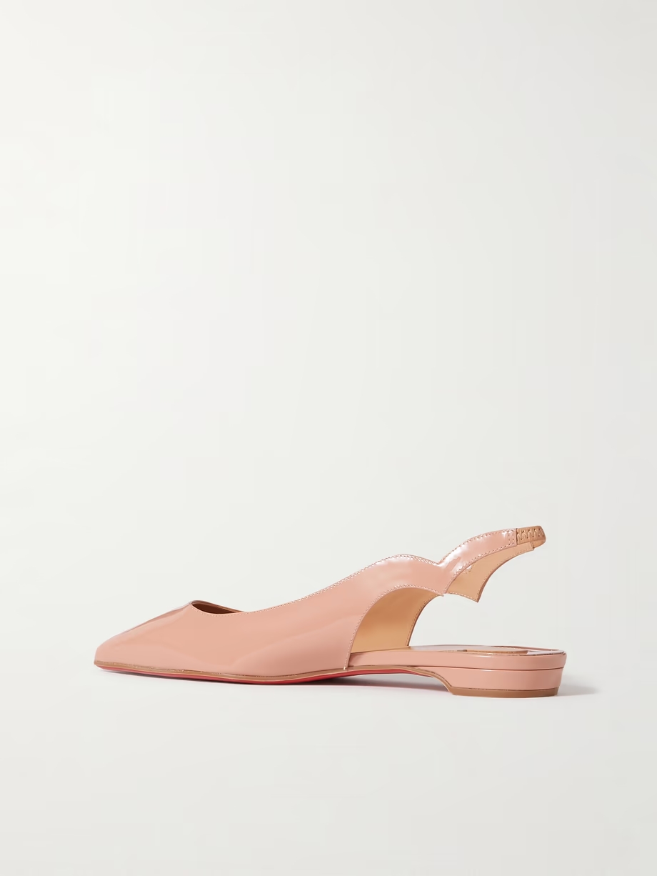 Hot Chikita patent-leather slingback point-toe flats