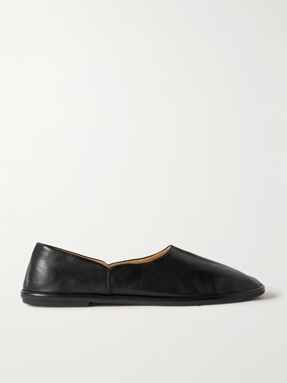 Canal glossed-leather ballet flats