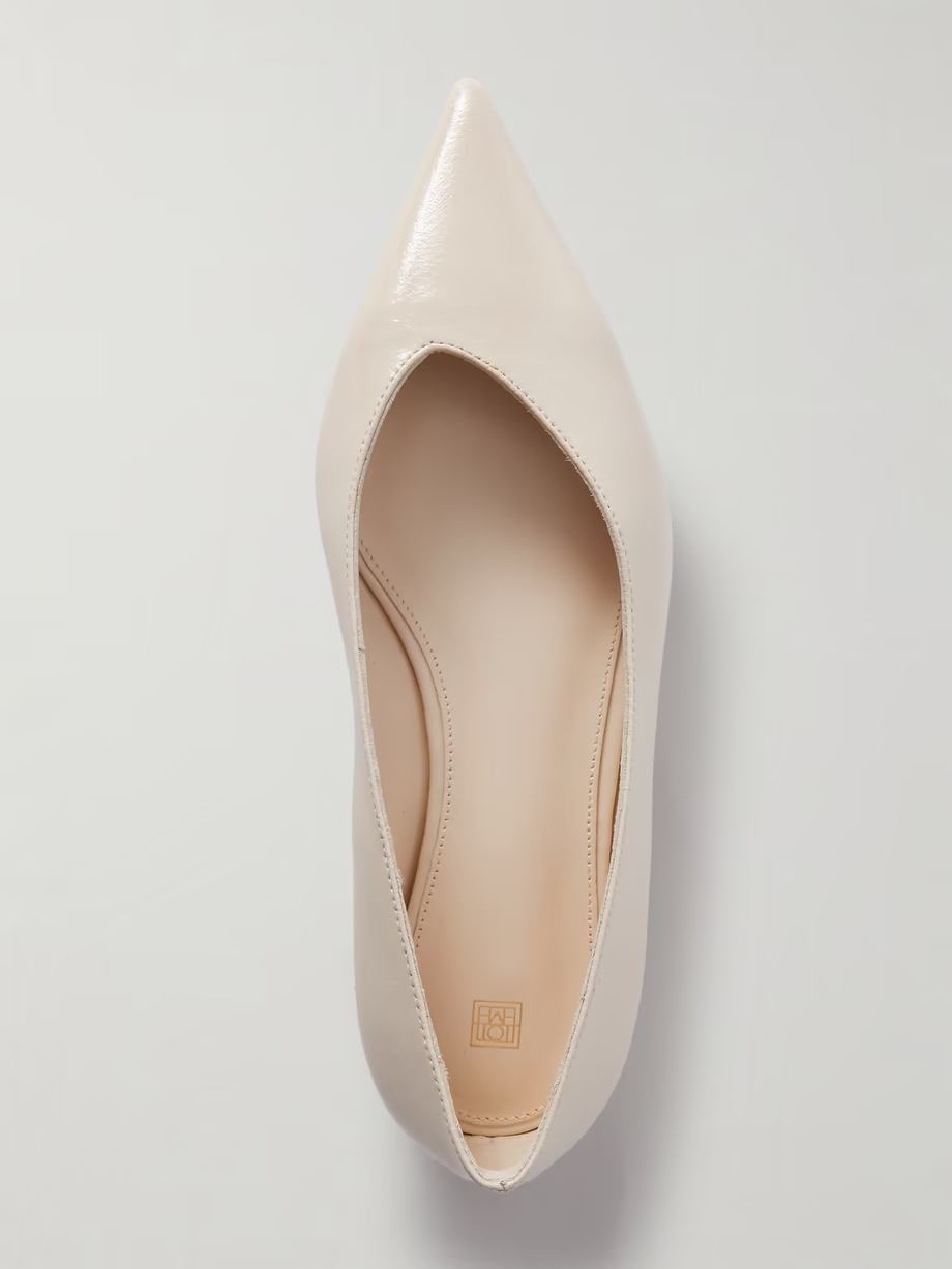 + NET SUSTAIN The Asymmetric Ballerina leather point-toe flats