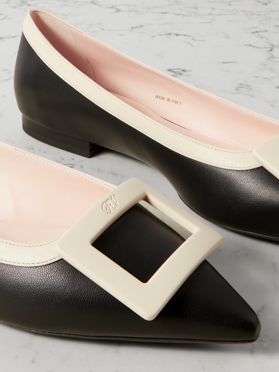 Gommettine buckled patent-leather ballet flats