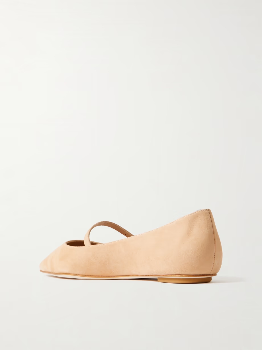 Emilia suede Mary Jane point-toe flats