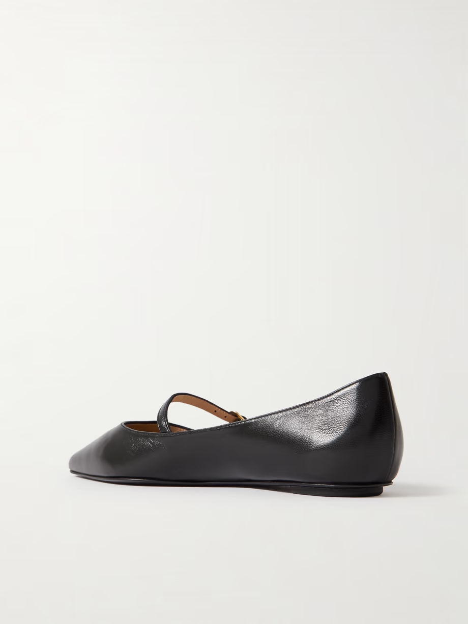 Emilia leather Mary Jane point-toe flats